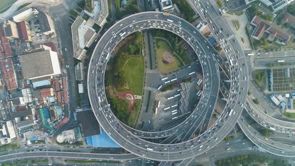 Circular Elevated Nanpu Road Intersection. Shanghai, China