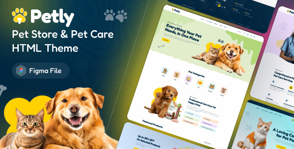 Petly - Premium Pet Shop & Pet Care Figma Template