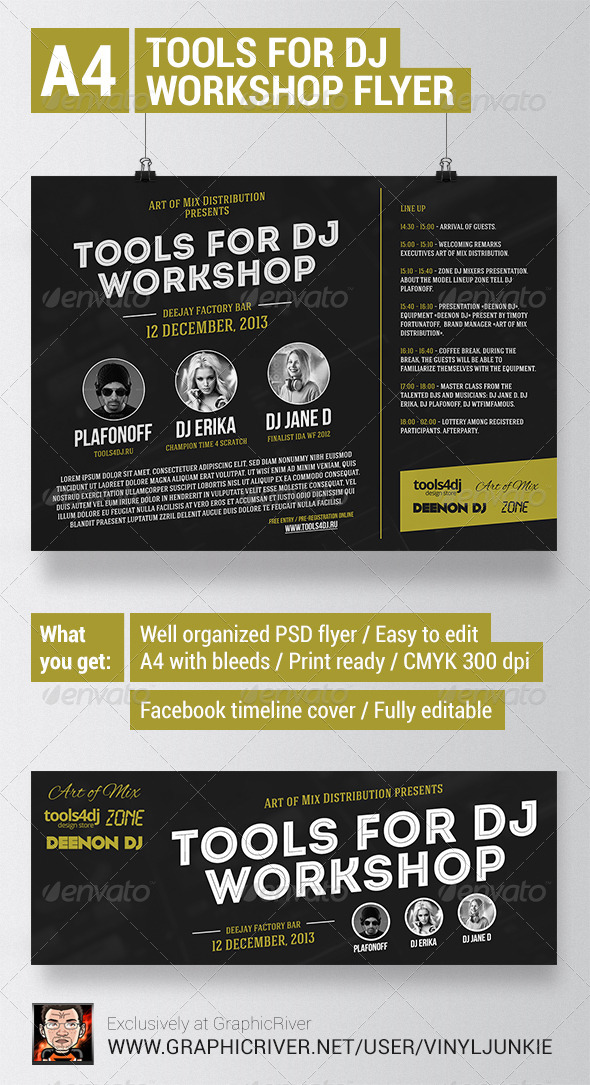 Tools4DJ Workshop Flyer with Facebook Cover