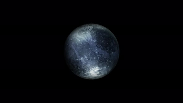 3d rotated realistic pluto planet