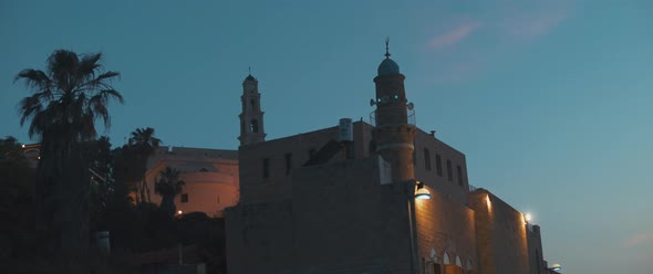 Mosque and church in old city of Jaffa