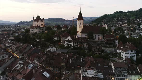 Old Town of Thun Aerial Swiitzerland 