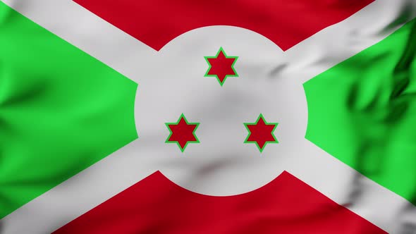 3D Animation Flag Waving in Slow Motion Fill Frame  Burundi