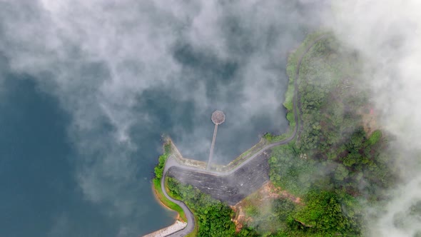 Drone shot Mengkuang dam lake