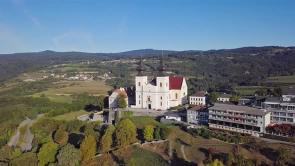 Aerial View of Basilica Maria Taferl, Austria