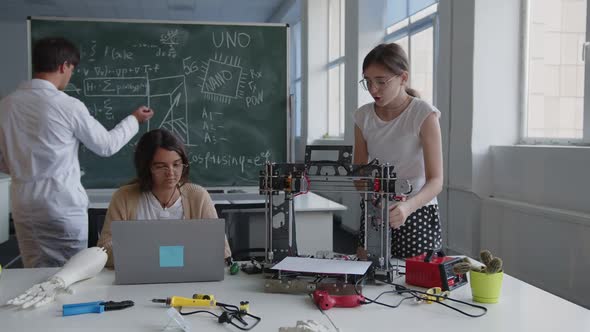 Common Work of School Girls in a Laboratory Science Lesson