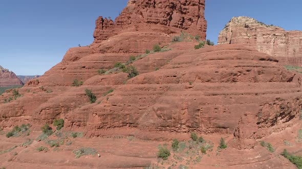 Aerial view of a butte