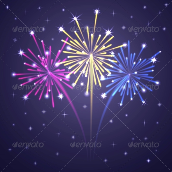 Colorful Illuminated Fireworks.