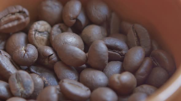 Close up view of coffee beans