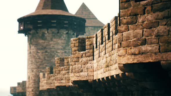 Old Castle Walls at the Sunset