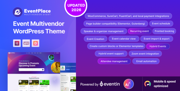 Eventplace - Multivendor Event Marketplace Theme for WordPress