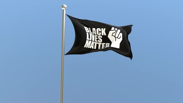BLM flag waving in the wind.
