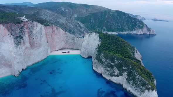 Exotic Beach Shipwreck Aerial