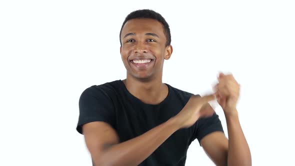 Dancing Black Man, white Background