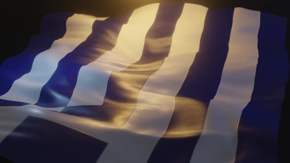 Greece Flag Low Angle View