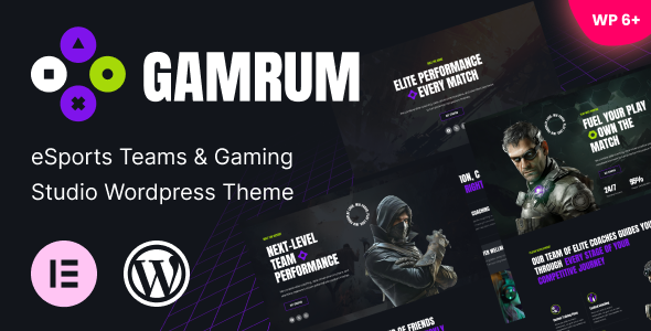 Gamrum - eSports Teams & Gaming Studio Wordpress Theme