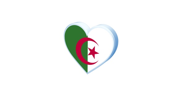 Algeria Flag Heart Shape