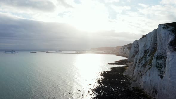 Aerial View of the White Cliffs of Dover Which Face Towards Continental Europe