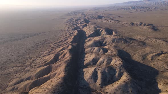 Aerial of the San Andreas Earthquake Fault near Los Angeles