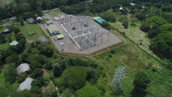 Flyover Around a Power Substation