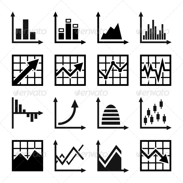 Business Chart and Graphics Icons Set