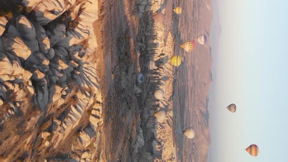 Vertical Video  Balloons in Cappadocia Turkey