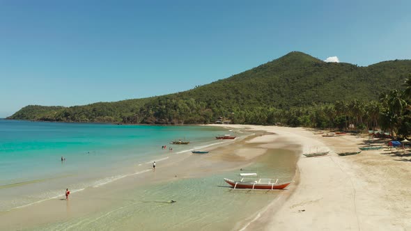 Tropical Beach with White Sand, View From Above