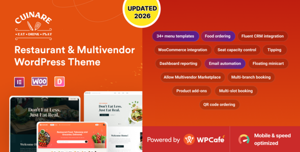 Cuinare - Multivendor Restaurant WordPress Theme