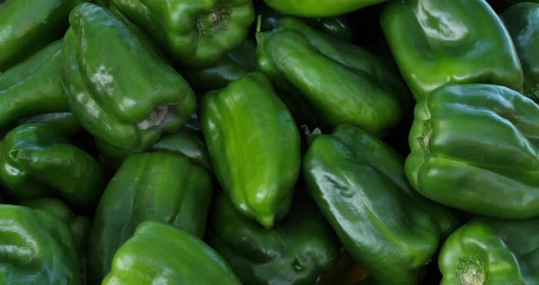 Bell peppers in a french vegetable market.