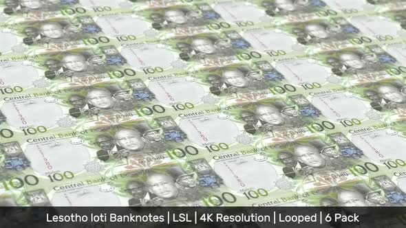 Lesotho Banknotes Money / loti / Currency L / LSL / 6 Pack - 4K