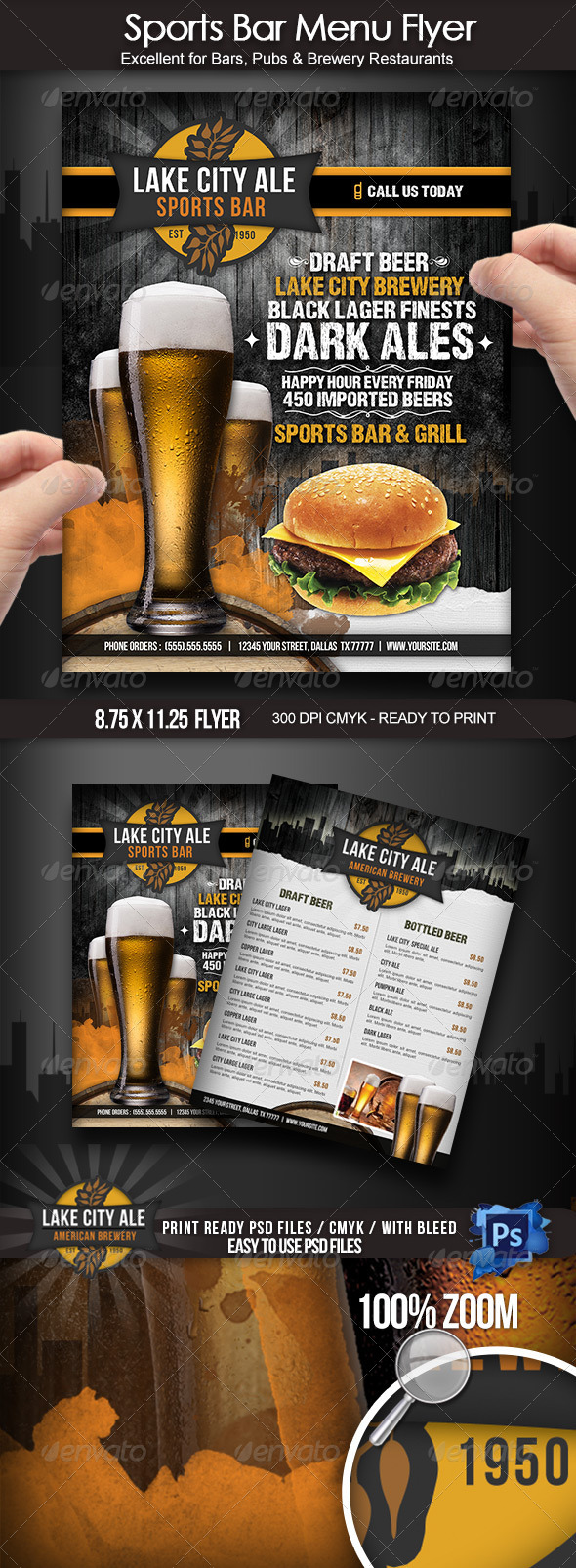 Sports Bar Flyer Stationery And Design Templates