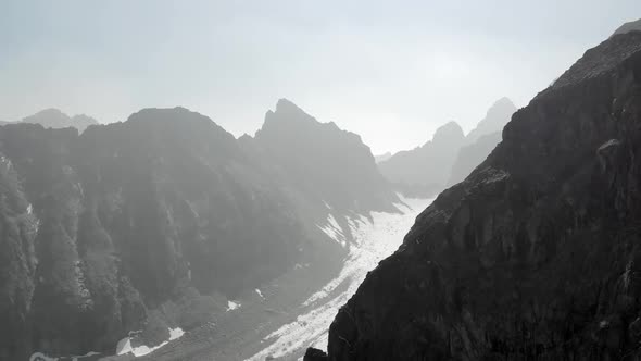 Majestic View of High Rocky Mountains and Glacier.