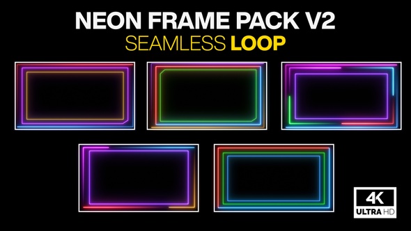 Neon Frame Pack Seamless Loop V2 4 K