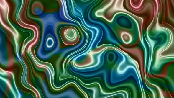 Blue Brown Green Color Silky Wave Motion Liquid Animation