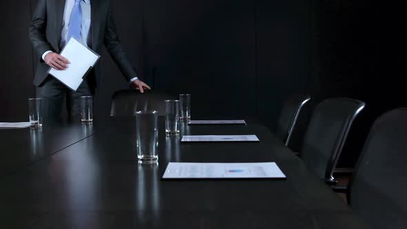 Businessman sitting in conference room