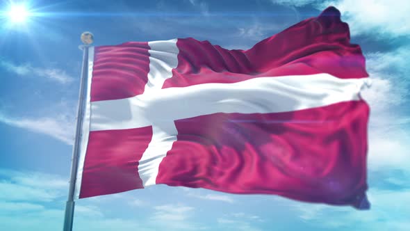 4K 3D Denmark Flag