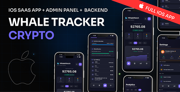 WhaleTracker - iOS Crypto Wallet Tracker with Admin Panel and Firebase