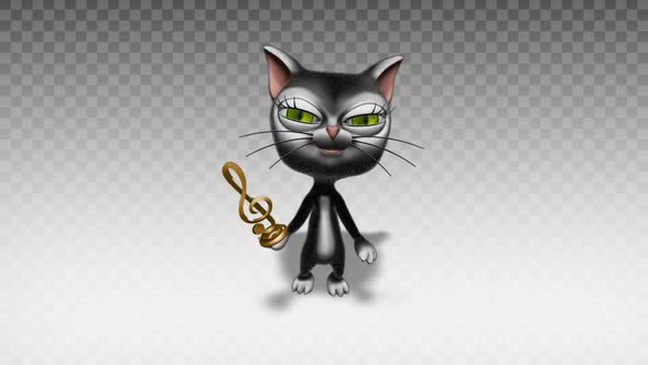 Cartoon Kitty Cat - Show Musical Symbol