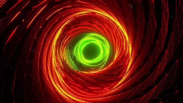 Space Tunnel Into Green Metaworld Vj Loop Background HD