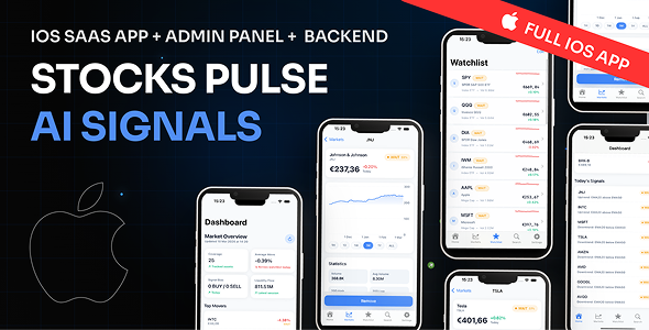 StocksPulseAI – AI Stock Market iOS App + Admin Panel + Firebase Backend