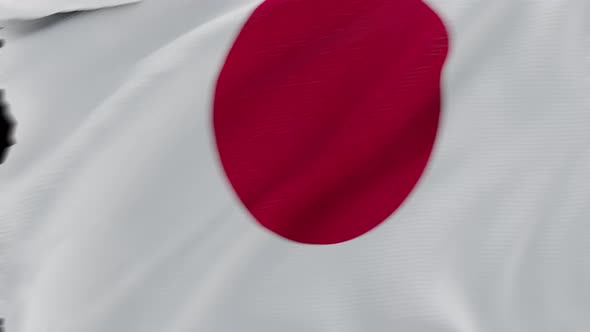 4K Japan flag transition with alpha. two step alt