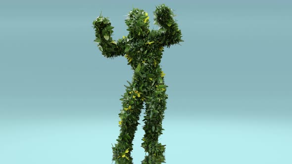tree Monster Dancing clip isolated. plant character,  Chicken Dance,  Hokey Pokey, 3d render