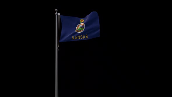 Kansas State Flag ,2K With Alpha