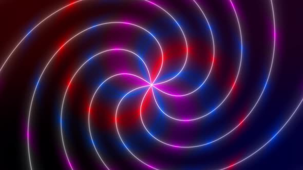 Neon Glowing Spiral Hypnotic Background