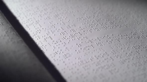 Braille Book for the Blind. Close Up