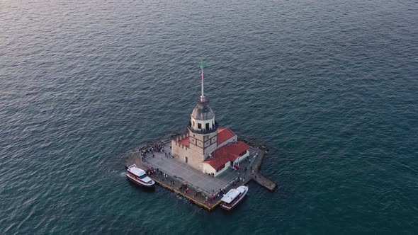 Aerial Istanbul Maiden Tower