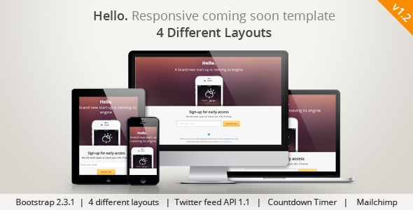 Hello Responsive Coming Soon Template