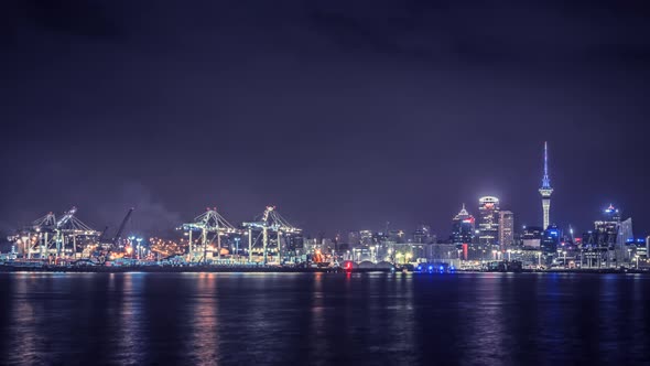 Night timelapse of Auckland