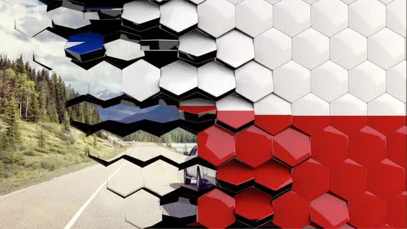 Chile Flag Hexagon Transition - 4K Resolution