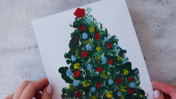 Paint with Fingers Merry Christmas Tree